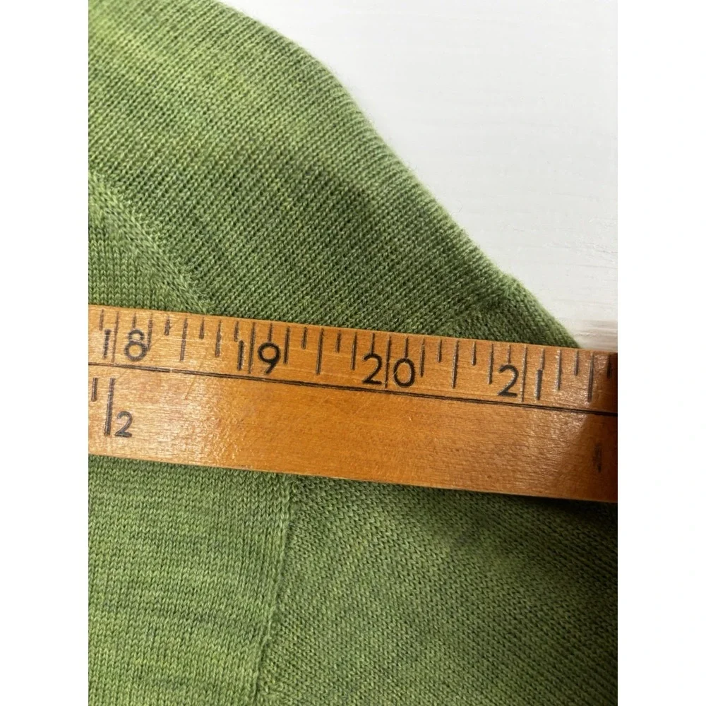 Davis & Squire Sweater Mens 2XL Extra Fine Merino Wool V-Neck Apple Green - Picture 6 of 7